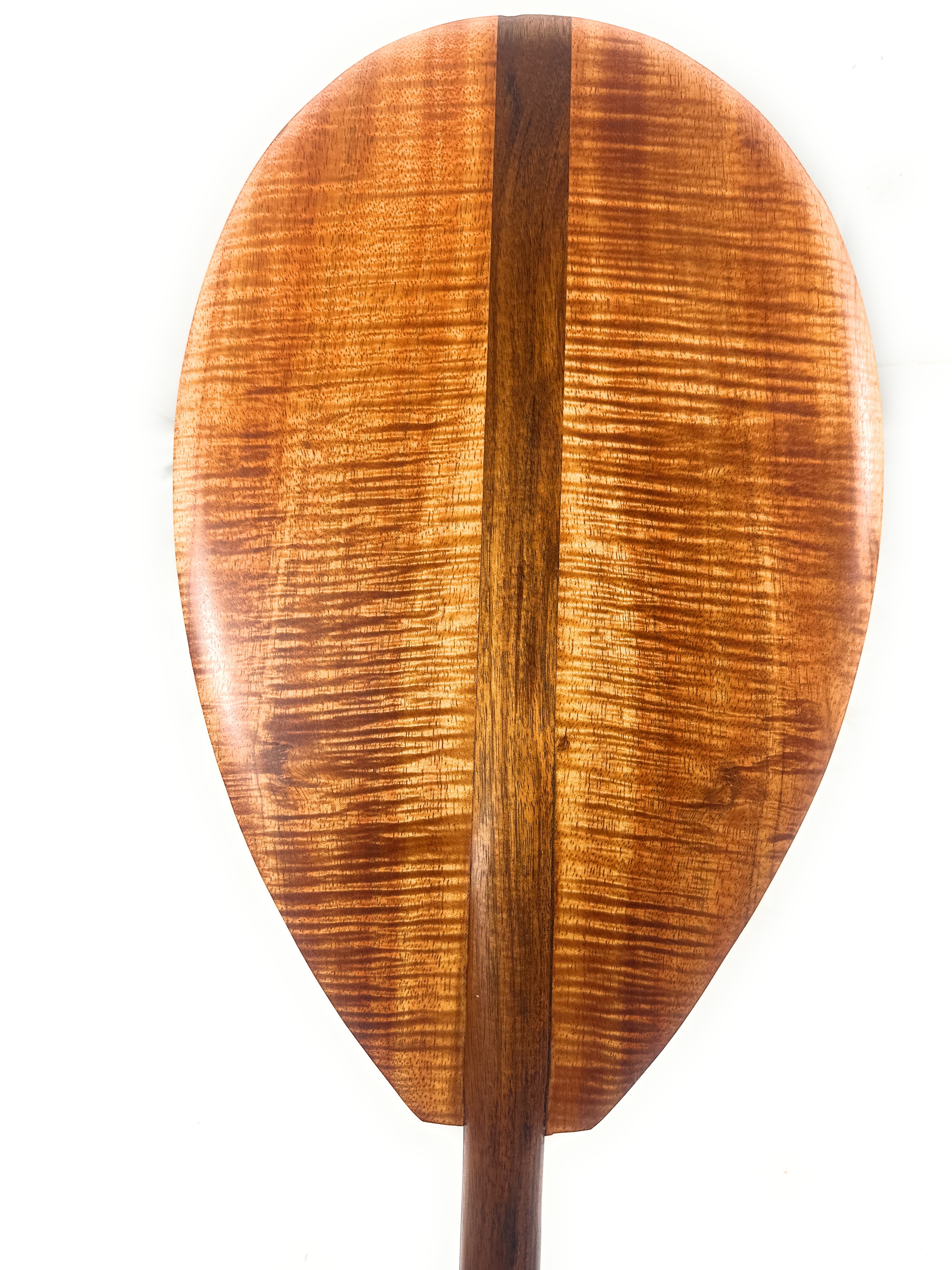 Exquisite Curly Koa Outrigger Paddle 50 inch T-Handle - Made In Hawaii | #koa7493 Exquisite Curly Koa Outrigger Paddle 50 inch T-Handle - Made In Hawaii | #koa7493